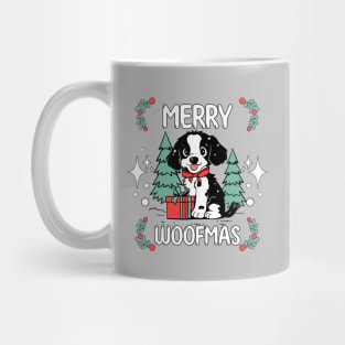 Merry Christmas dog pet puppy woof typography | Morcaworks Mug